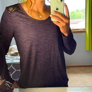 Long sleeve shirt from Vanity, dark purple, size large.
